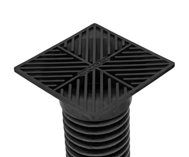 6 in. Plastic Square Drainage Grate in Black