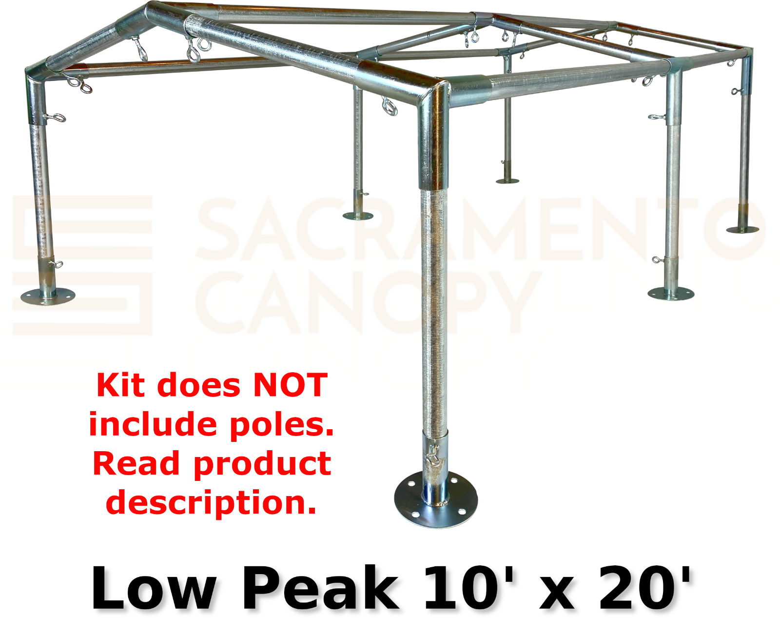 Low Peak Canopy Fittings Kits, DIY Carport or Greenhouse, EMT Connector Parts