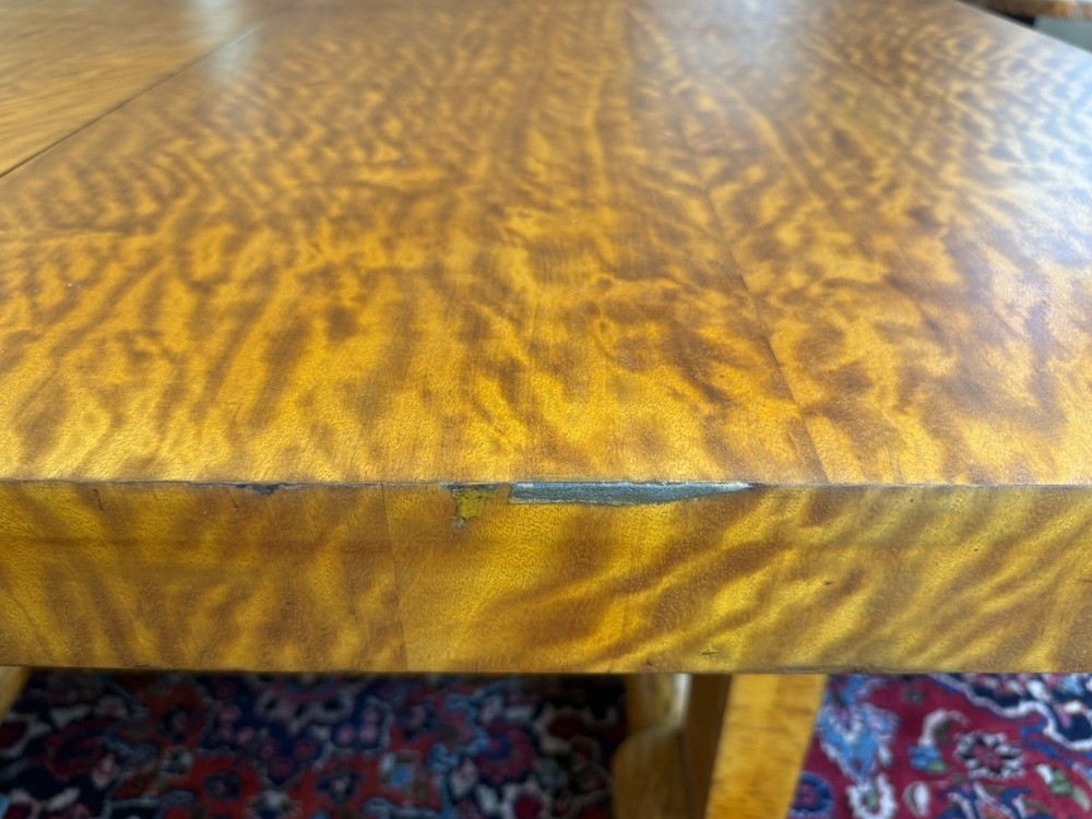 Art Deco Dining Table, Flamed Oak, High Quality