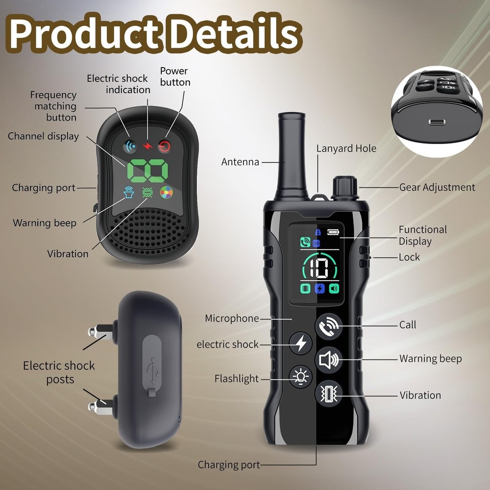 Dog Training Collar -4900Ft Dog Training Collar with Remote,IP67 Waterproof E...