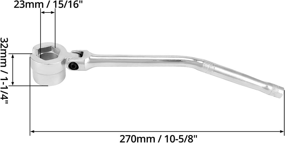Double Sided Flexible O2 Sensor Wrench, 6 and 12 Point Socket Head 7/8" (22mm)