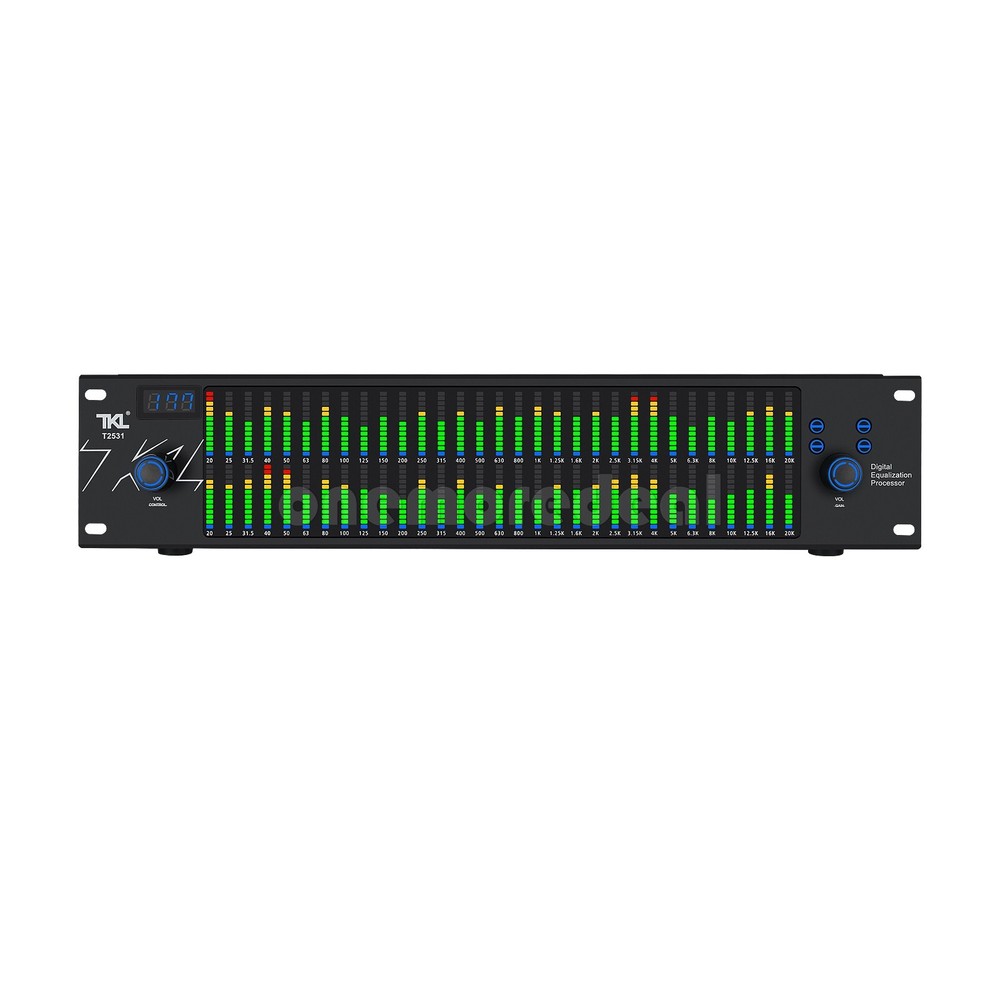 TKL Professional Graphic Equalizer Audio Processor 2*31-Band Spectrum Display US