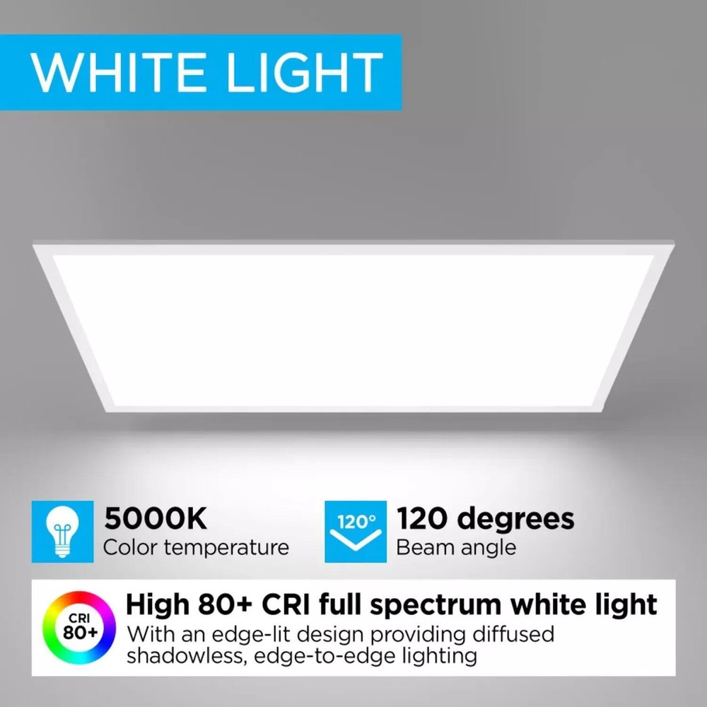 4x2FT LED Flat Panel Troffer Light 75W 7800LM Drop Ceiling Light 5000k,ETL,4Pack