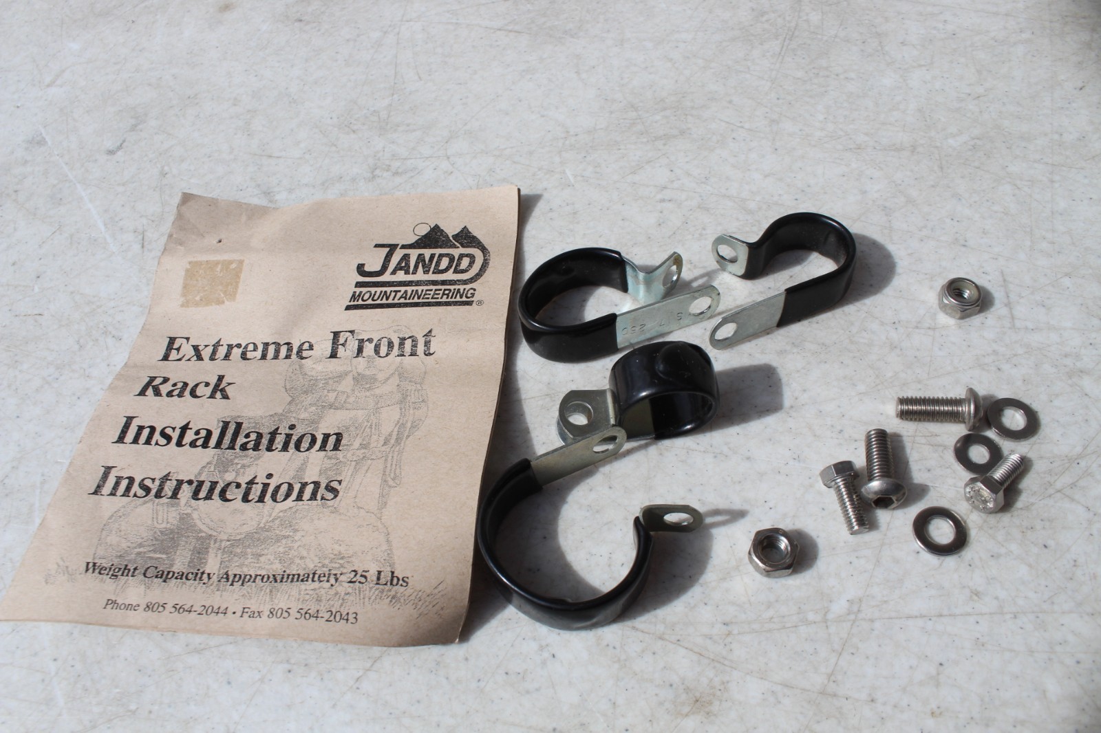 Jandd Stainless Steel fasteners Extreme Front Rack w Instructions Hardware Clamp