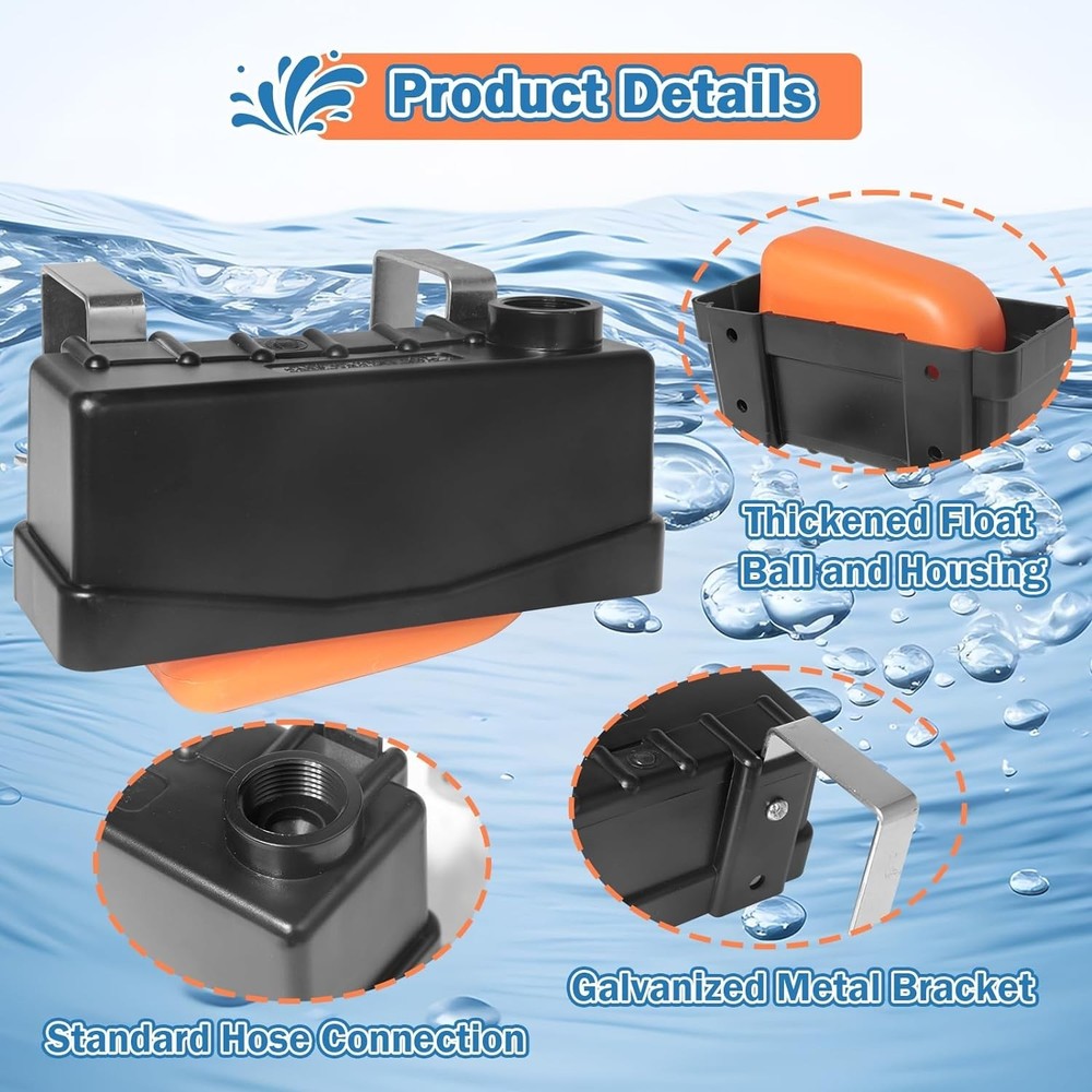 Durable 2PCS Stock Tank Float Valve - Automatic Water Level Control for Poultry