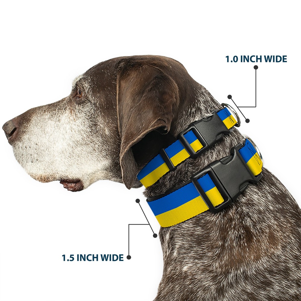 Plastic Clip Collar Ukraine Flag Continuous Small 9.5-13"
