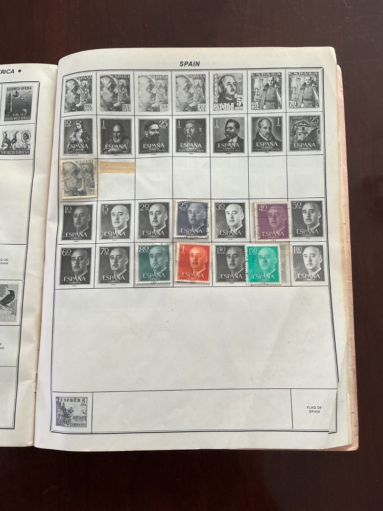 Vtg The Majestic Stamp Album 1973 Fully Illustrated Plus Many Stamps Mounted