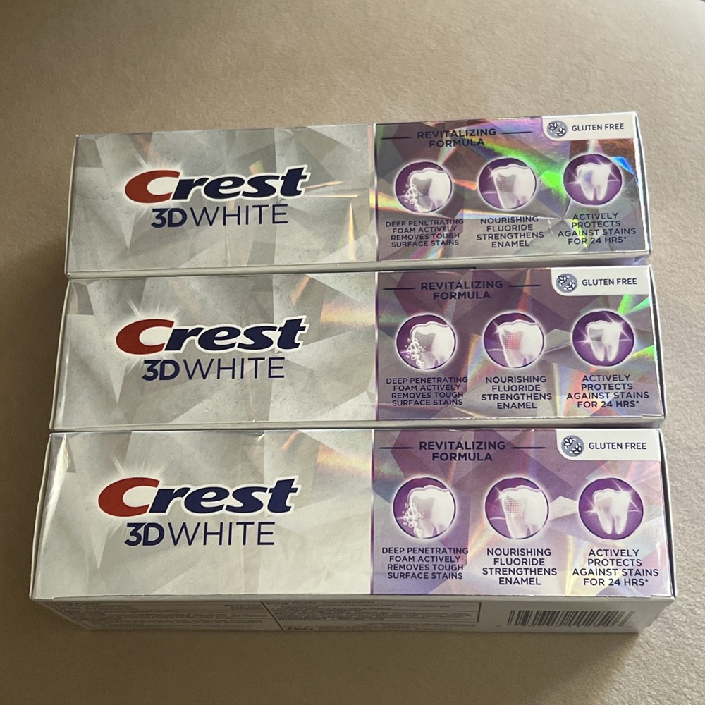 3 Crest 3D White Brilliance Fluoride Toothpaste, Vibrant Peppermint, 4.6oz