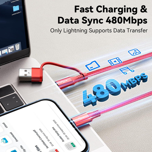 MINLU 6 in 1 Multi Charging Cable, 2Pack 6Ft Multiple Chargers Cord for...