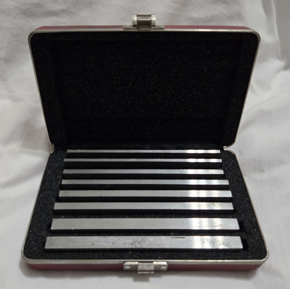 Starrett No. 384 Precision Parallels 6" 8 Piece Set with Maroon Box