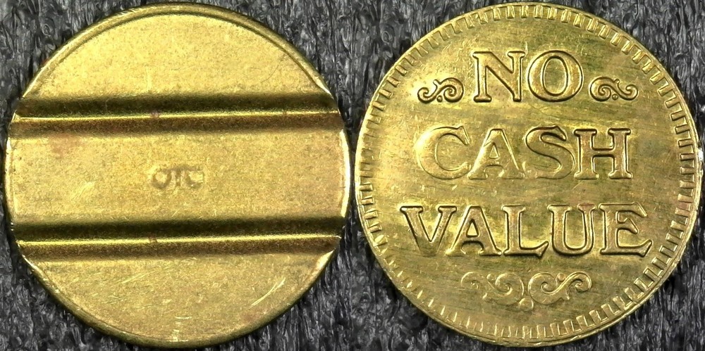Slotted Grooved - No Cash Value Arcade, Game Machine Token 23mm (c763)