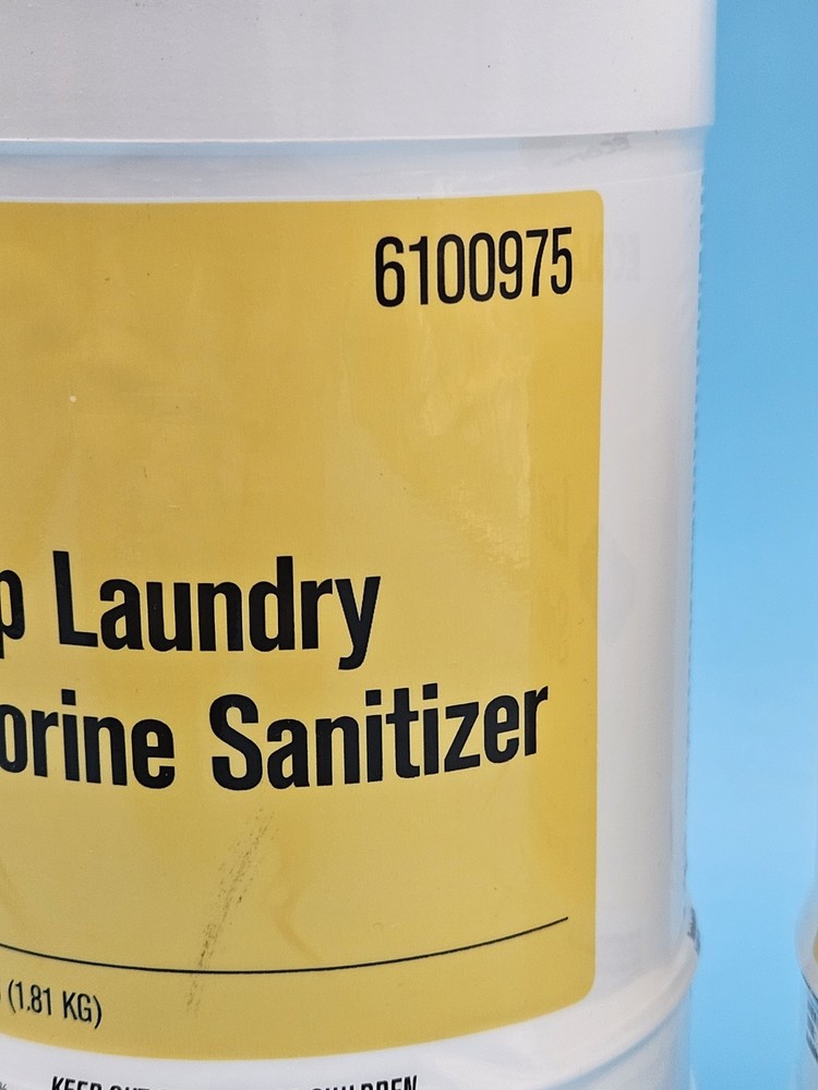 2 Pack Ecolab 6100975 Low Temp Laundry Solid Chlorine Sanitizer 4 Lbs Each