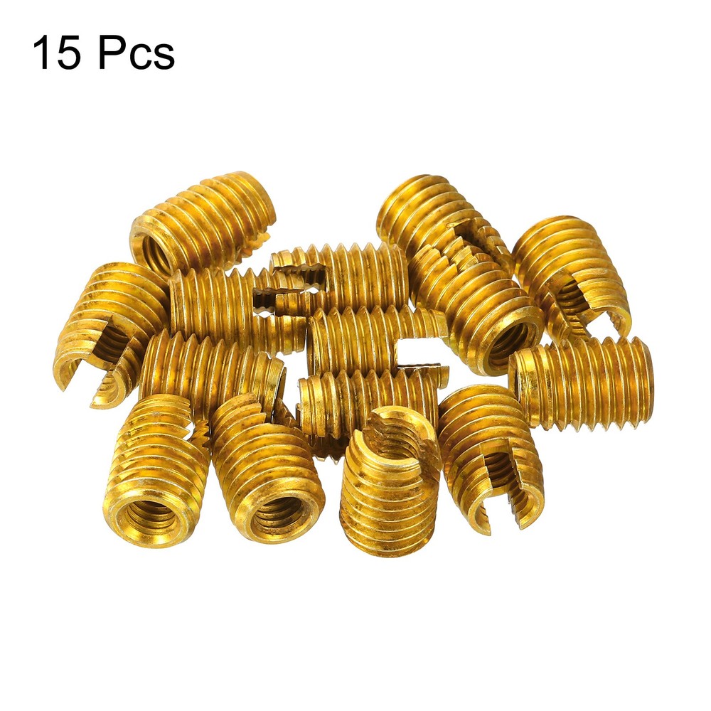 Self Tapping Threaded Inserts, 15pcs Inner M6 M10x14 Carbon Steel Nuts