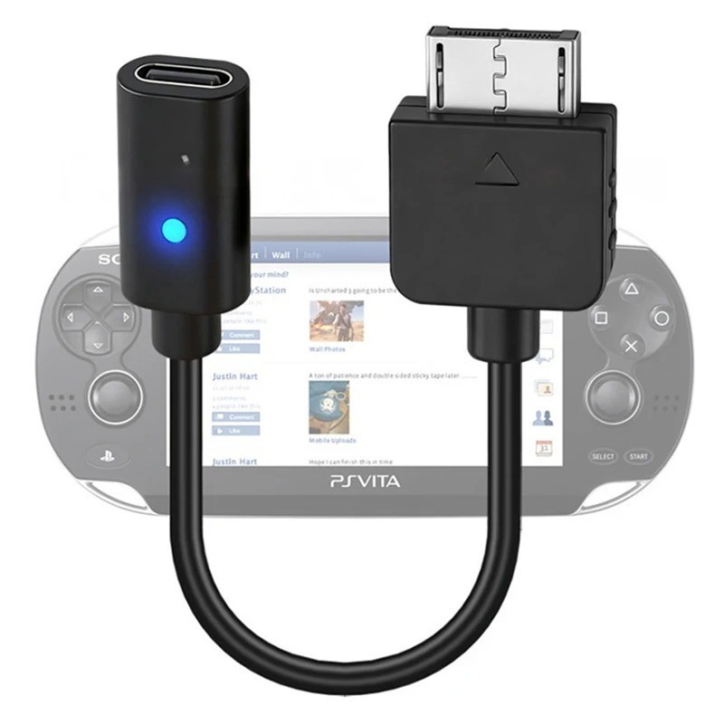 USB C Cable for Playstation Vita 1000 Controller Charging Adapter Type C LED*