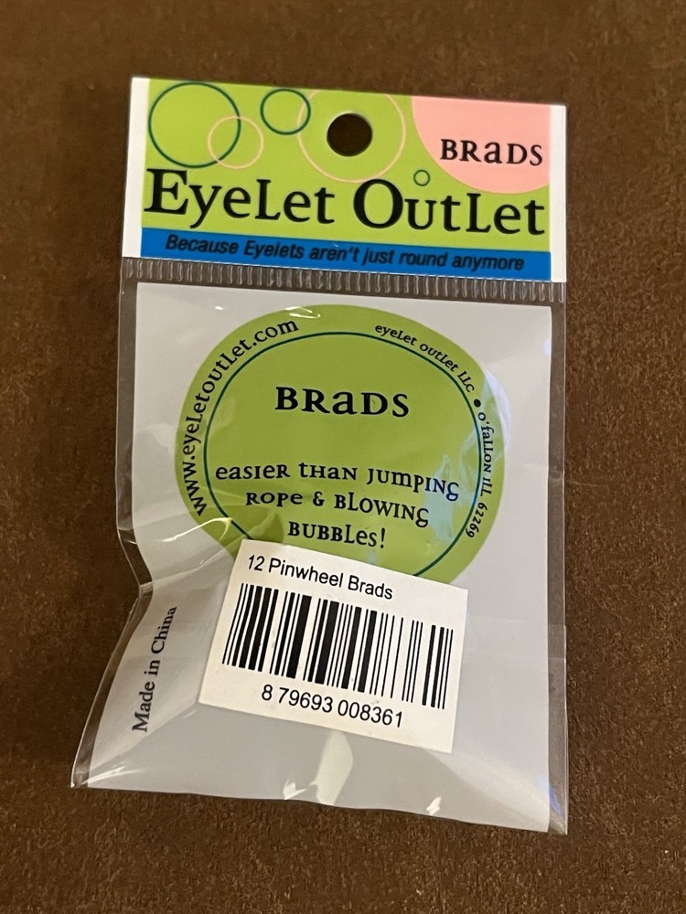 Eyelet Outlet Shape Brads 12/Pkg Pinwheel Spinner Summer