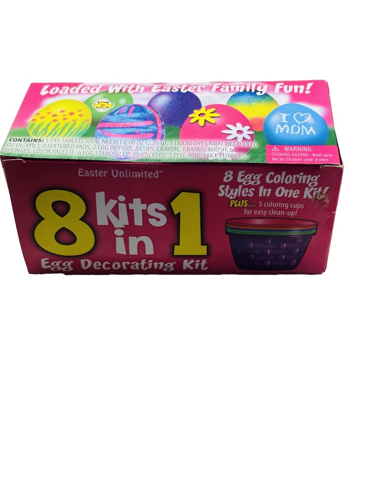 EASTER EGG DECORATING KIT RAINBOW COLOR. 8 Kits In 1.