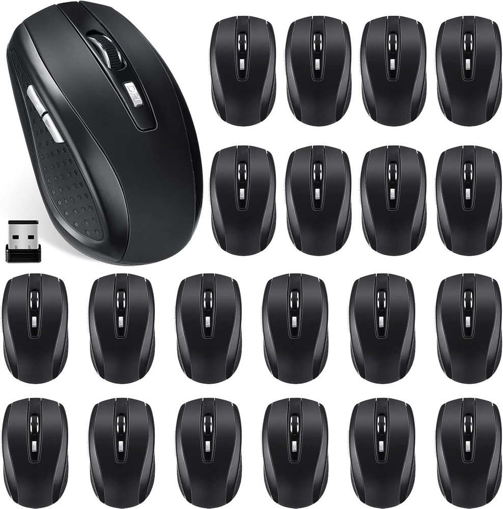 Macarrie 12 Pack Wireless Mouse for Laptop 1200dpi Computer Black