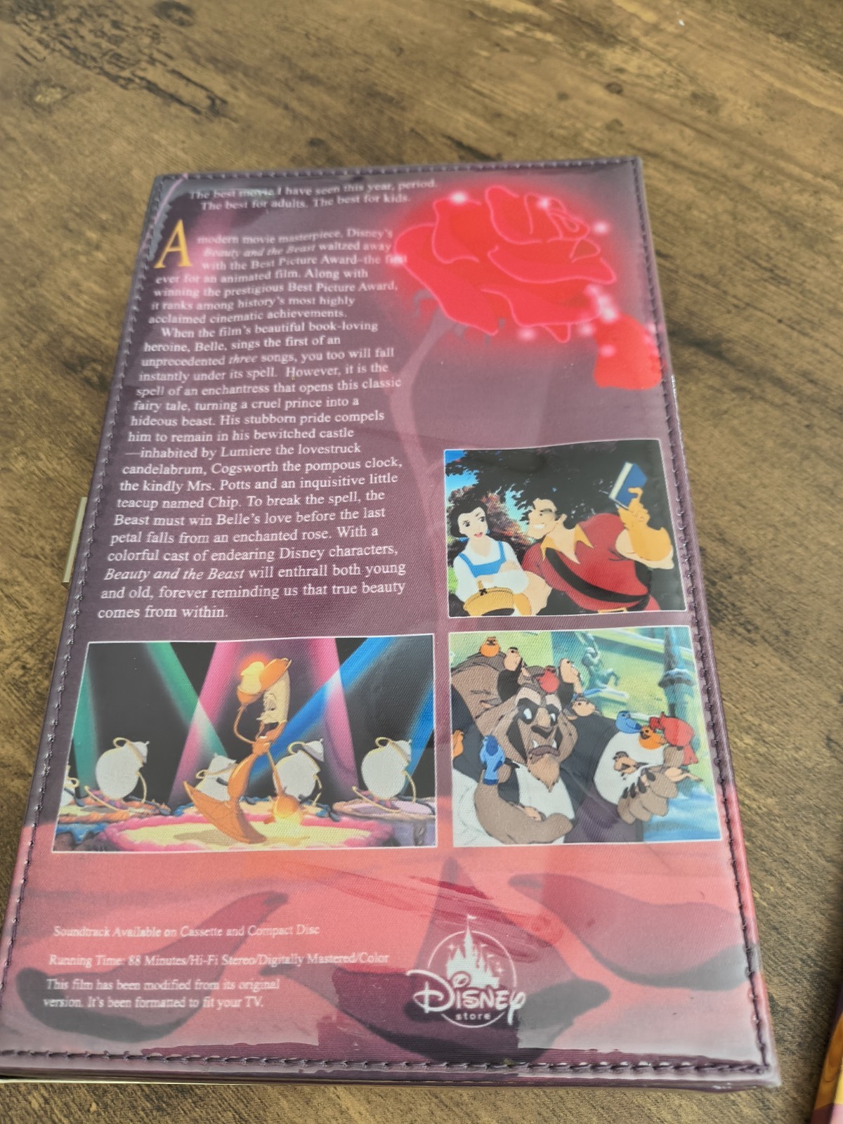 Oh My Disney Beauty and the Beast VHS Retro 90's style Clutch Handbag Purse New