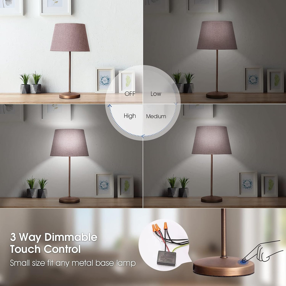 Touch Lamp Switch 2 Pack, Touch Lamp Control Module for Dimmable LED, Incandesce