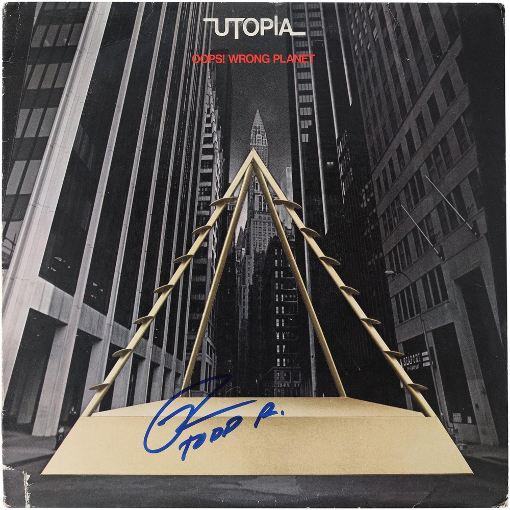 Todd Rundgren Utopia Autographed Oops! Wrong Planet Album - BAS