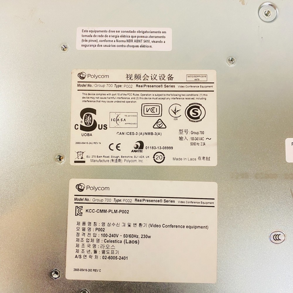 Polycom RealPresence Group 700 P002 Video Conferencing System, Tested