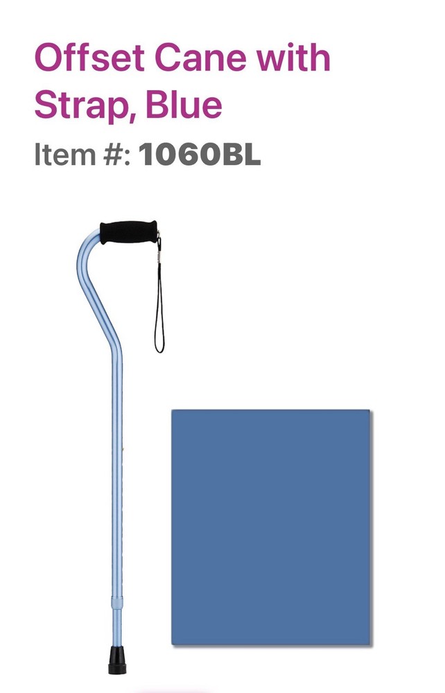 NOVA CANE OFFSET BLUE W/STRAP C1060BL 4'11"-6'4" 300 LBS