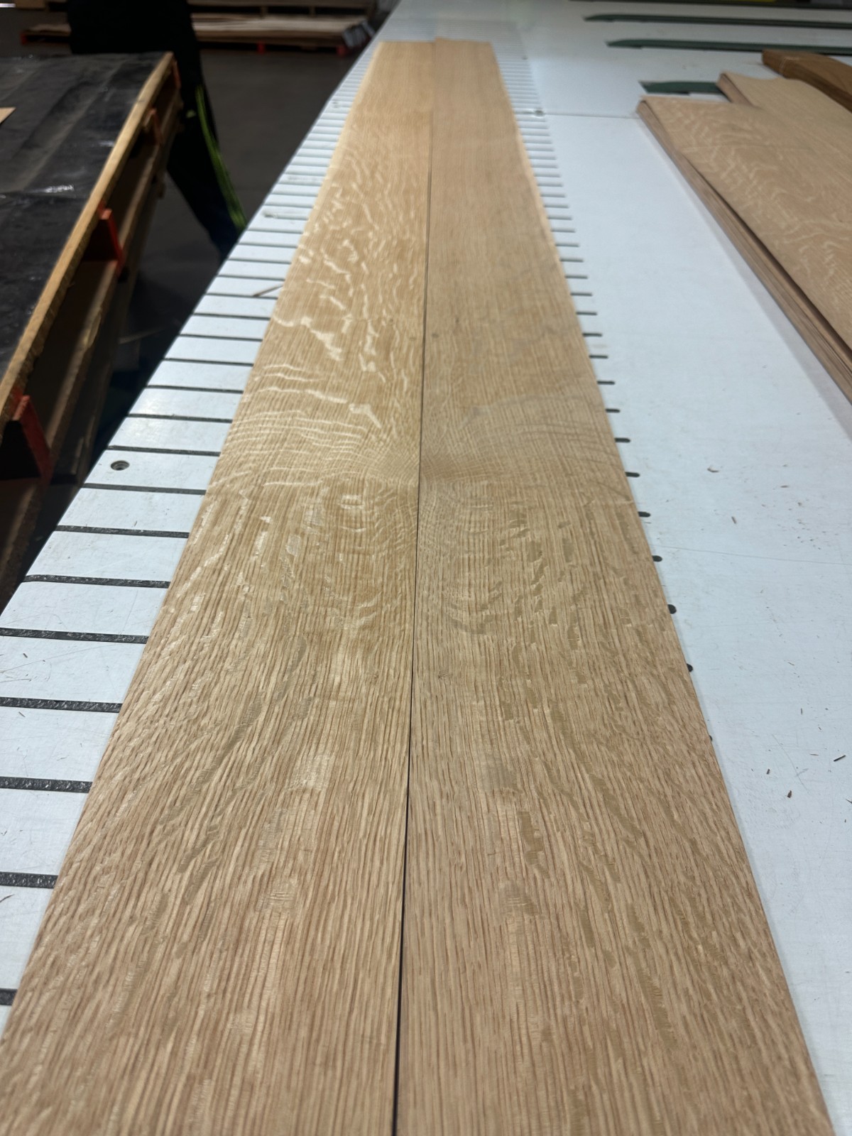 White Oak Flake Raw Wood Veneer 2 sheets 97" x 5.5'' 917N