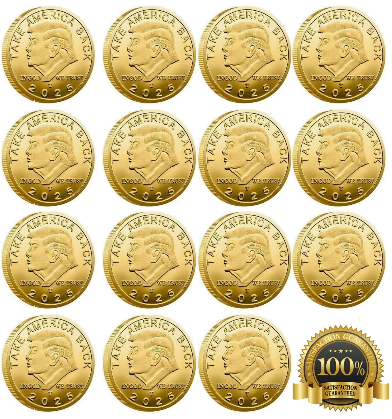 15 x 2025 President Donald Trump Commemorative Coin Take America Back Metal Coin