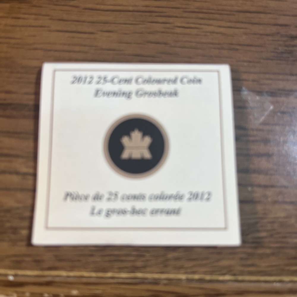 2012 25-CENTS SILVER CANADA EVENING GROSSBEAK