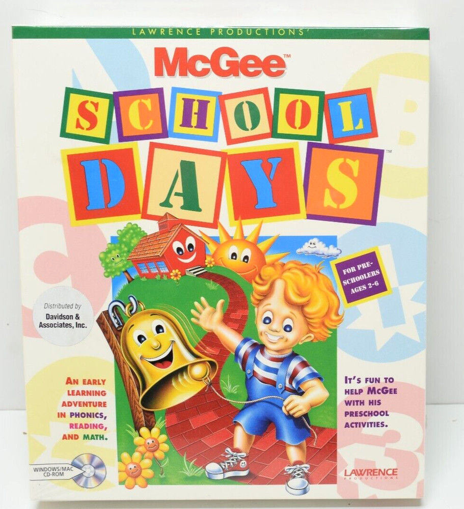 McGee School Days Big Box Educational Software Pre-School 1994 CD-ROM Win/Mac