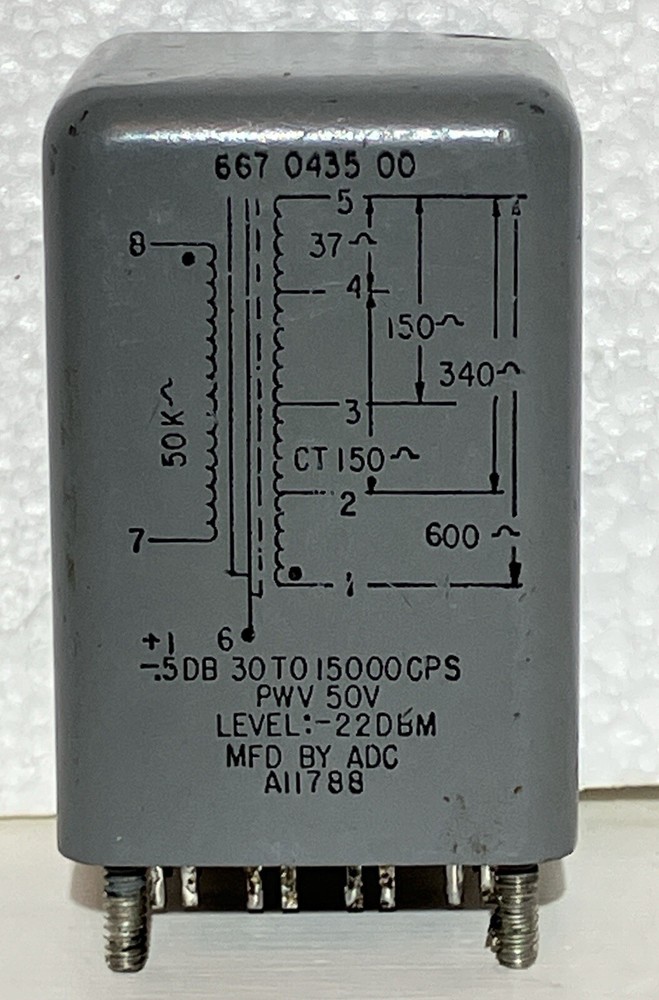 Collins ADC 667 0435 00 Mic Input Transformer Collins 356A-1 Tube Preamp TESTED