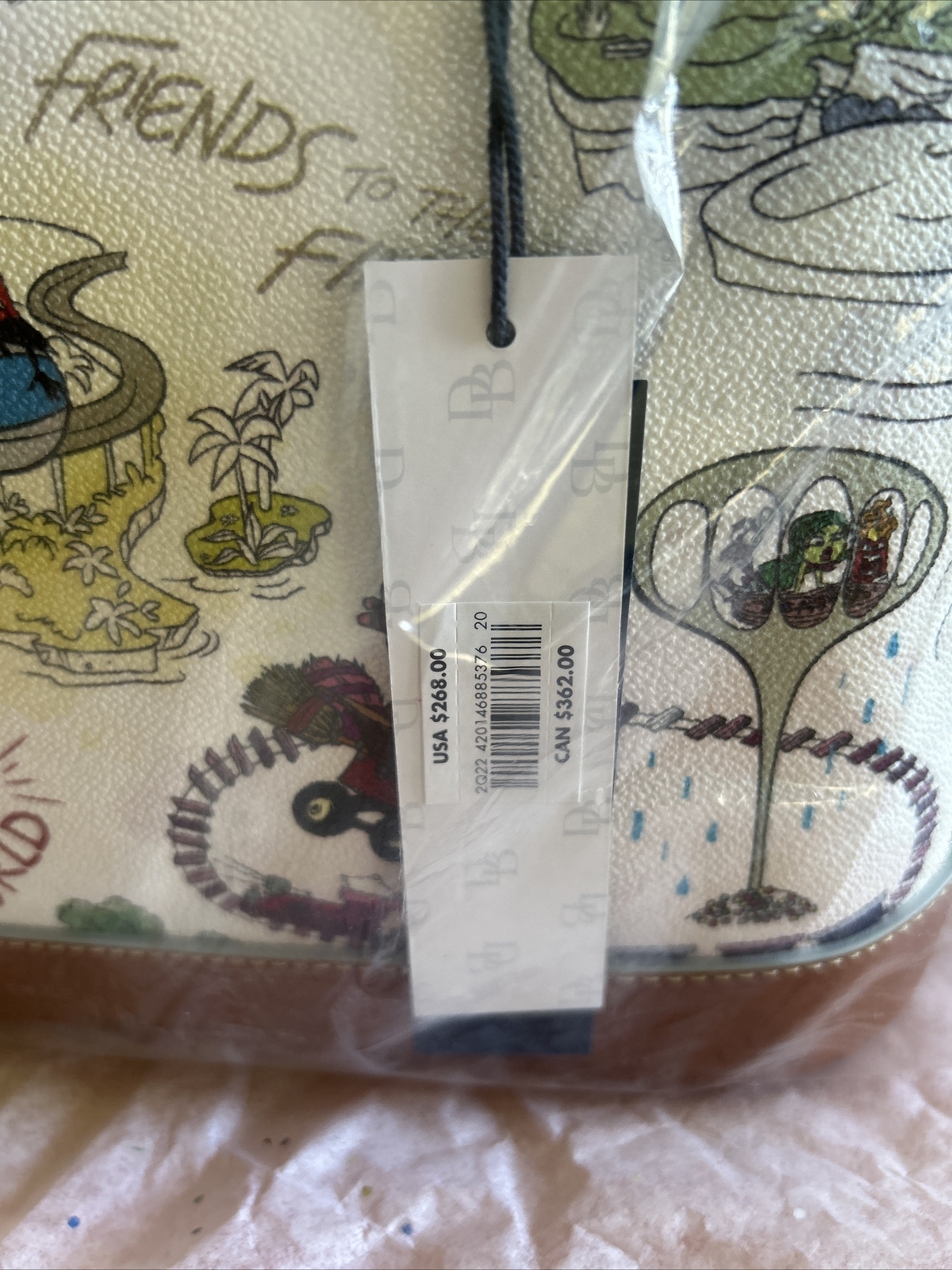 NEW DOONEY BOURKE DISNEYPARKS PIXAR MAP SATCHEL RATATOUILLE INSIDE OUT TOY STORY