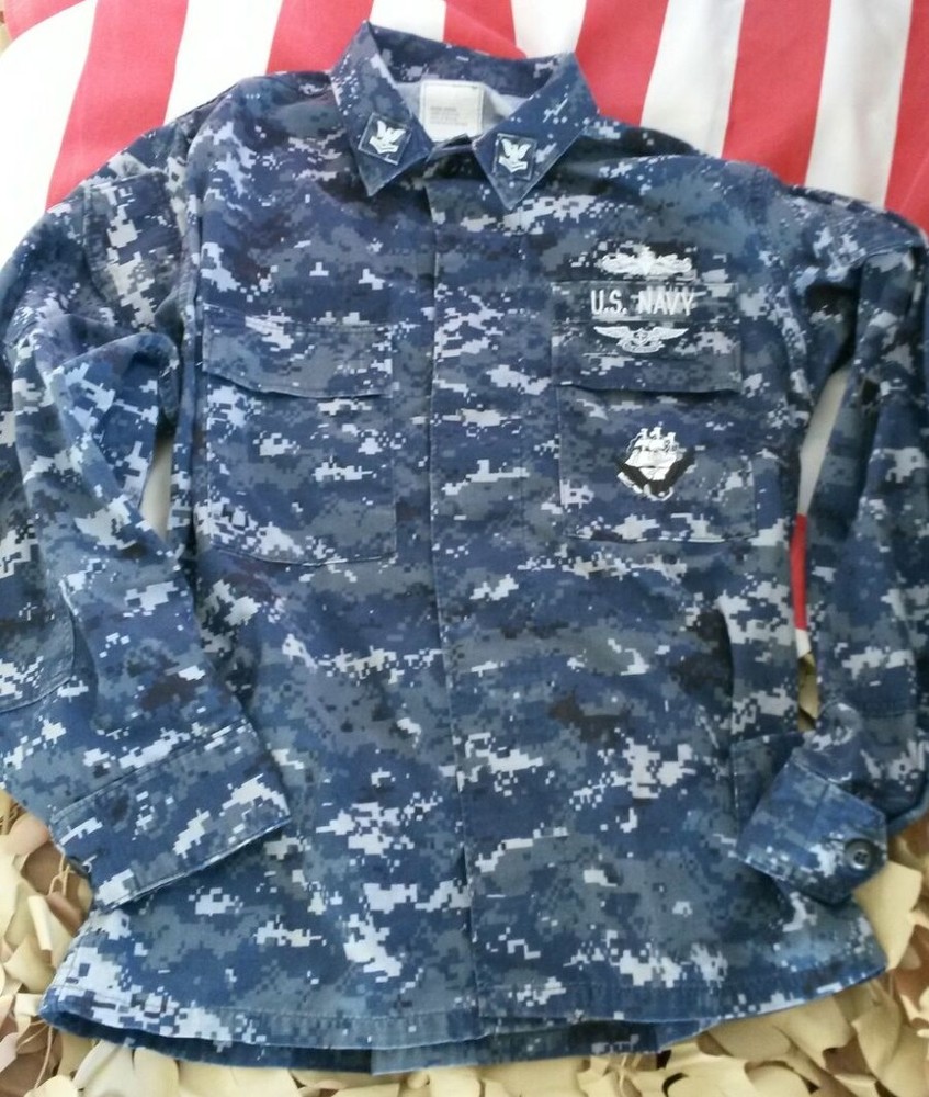 US Navy USN Army Navy Nwu Digital Pattern Blouson Working Jacket Small Regular