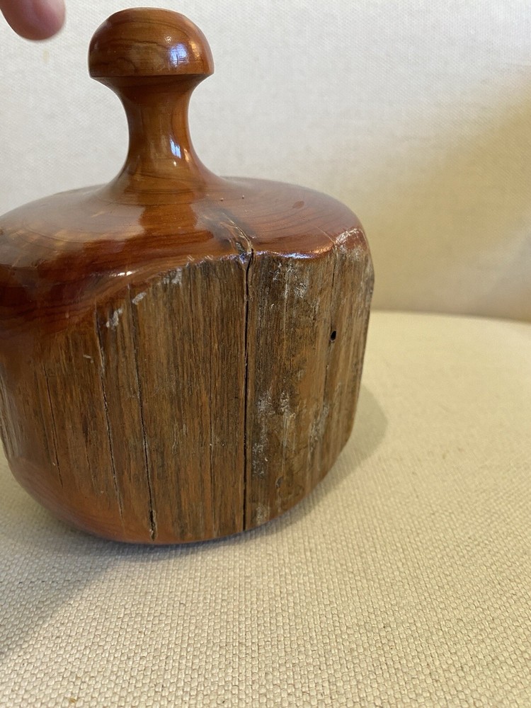 Vtg MCM Live Edge Bud Vase Weedpot