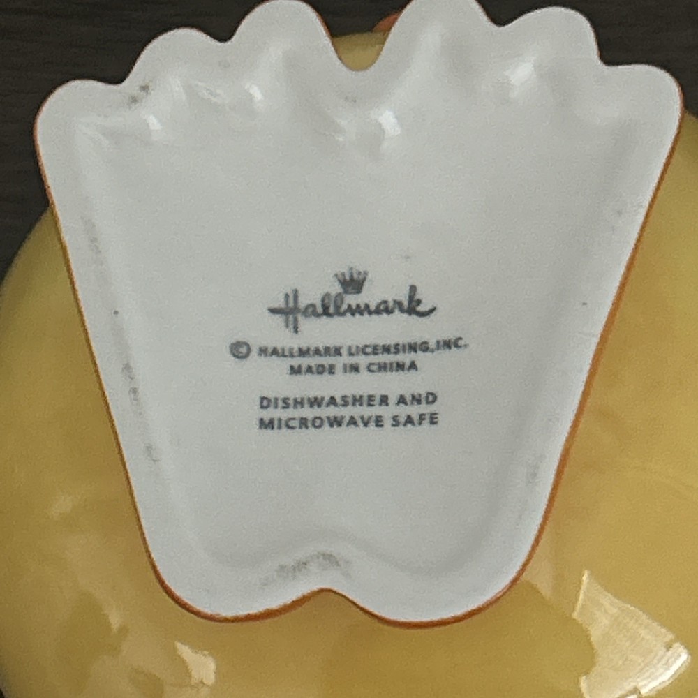 Hallmark Easter Candy Container -planter Dish - Yellow Chick Ceramic Bowl