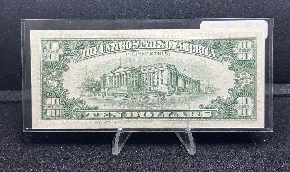 Inverted (3rd) Overprint Error 1974 $10 Cu Choice Unc Incredible Note Z53