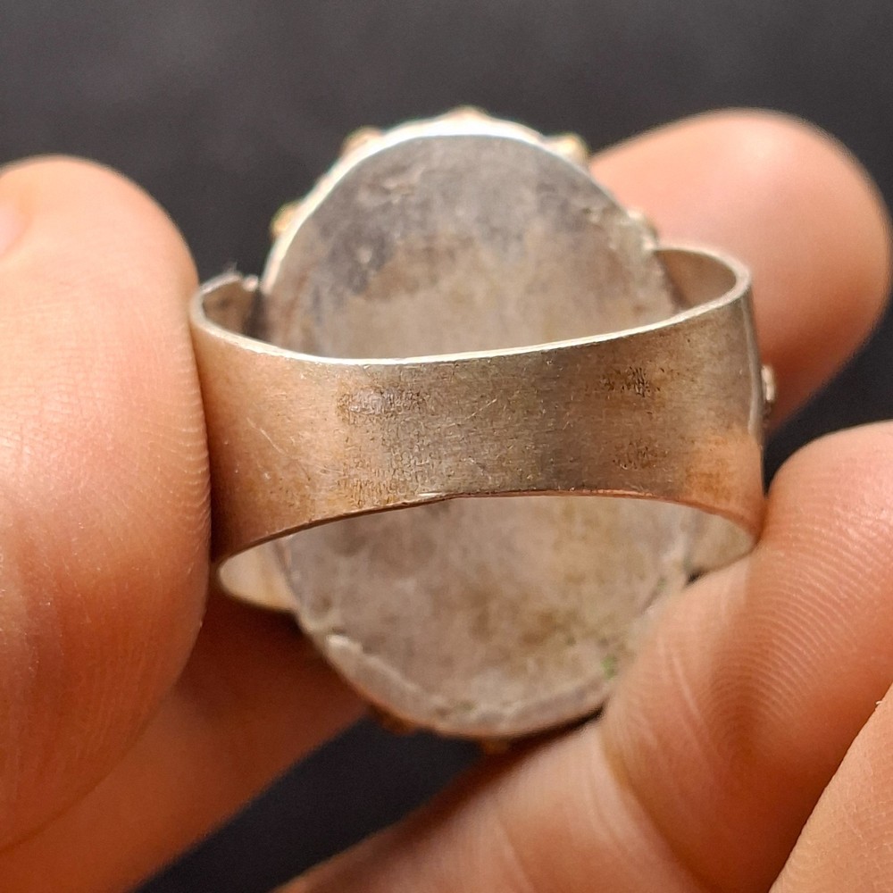 Unique Ancient Roman Carnelian Intaglio Stone Solid Silver Ring