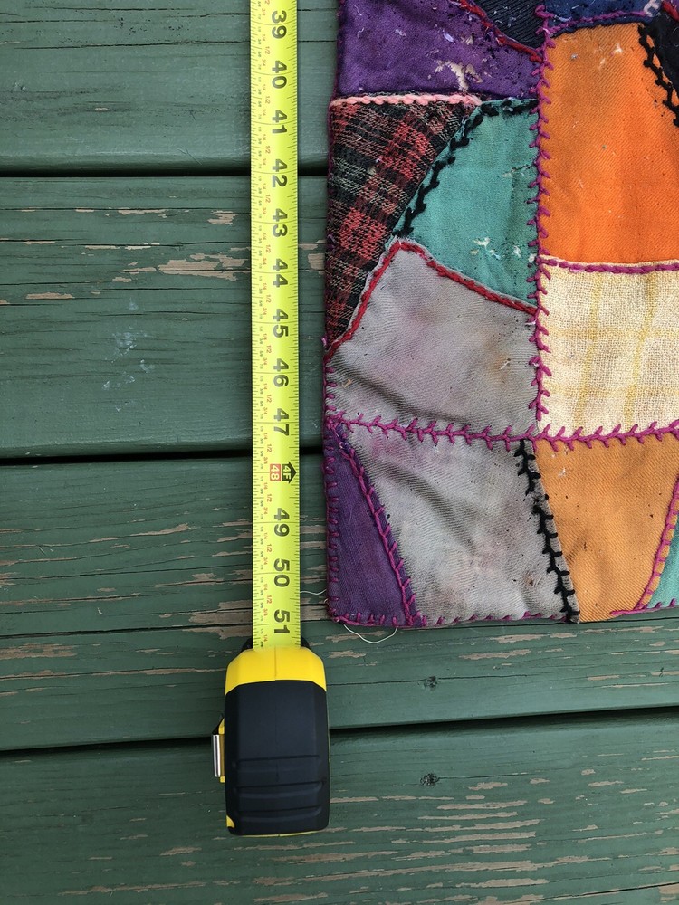 ANTIQUE VINTAGE ORIGINAL HANDMADE PATCHWORK CRAZY QUILT