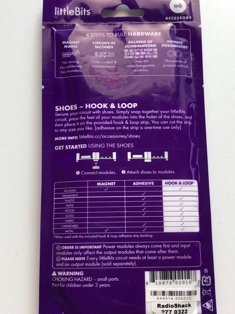 Littlebits Shoes - Hook & Loop a6 Accessory