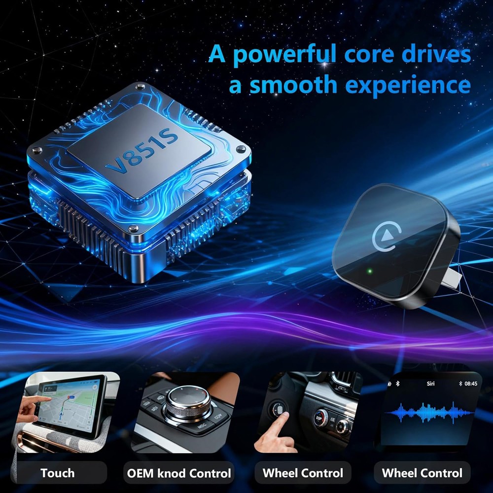 USB Wireless Carplay Adapter For iPhone Android Wireless Dongle Plug ＆ Play 2025