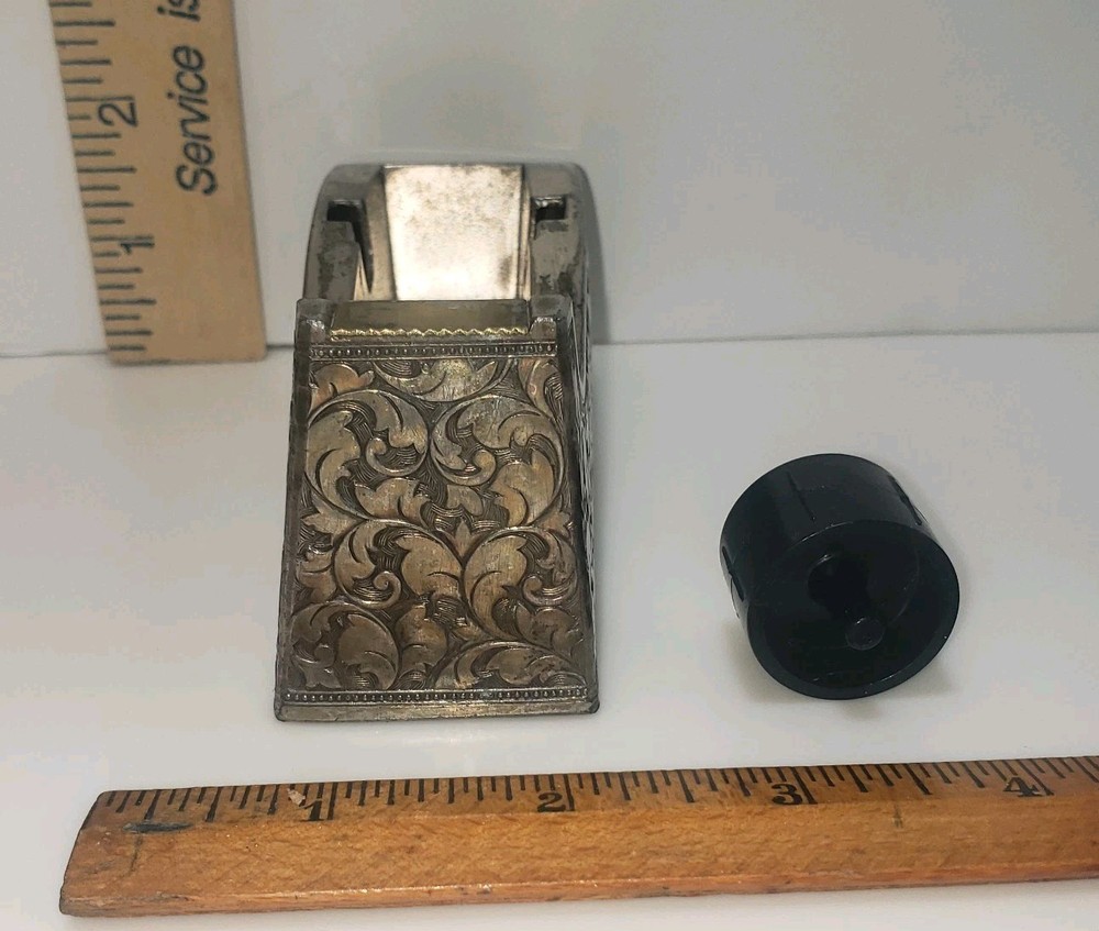 Silver Tone Tape Dispenser ELEANOR CLAIRE Design Delli Inc Desktop Japan Vintage