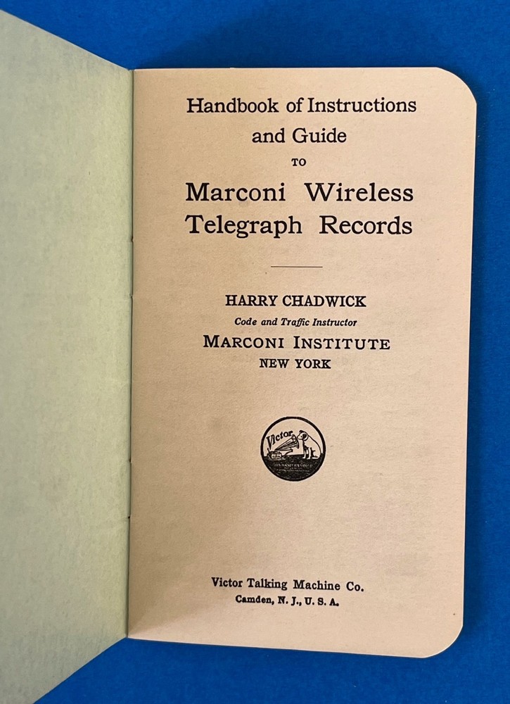 Victor Talking Machine Records Marconi Wireless Telegraphy Course Morse Code RCA
