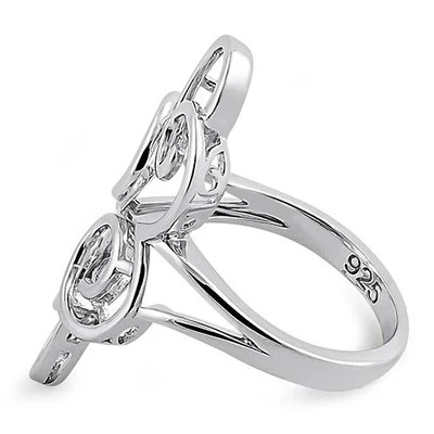 925 Sterling Silver Pattern Swirl Ring