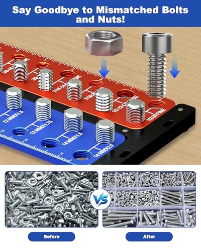 Detachable Magnetic Nut and Bolt Thread Checker, 30 Bolt Pro 30 Thread Checker