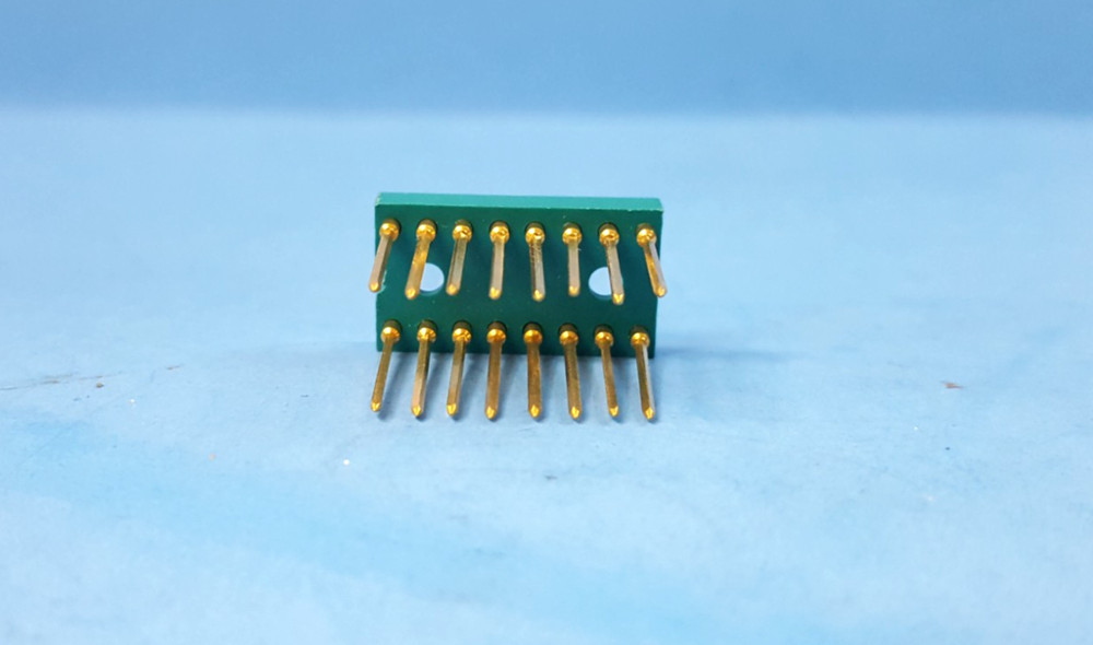 2pcs- IC Socket, 16PIN, GOLD, 0.3", AUGAT, Wire Wrap