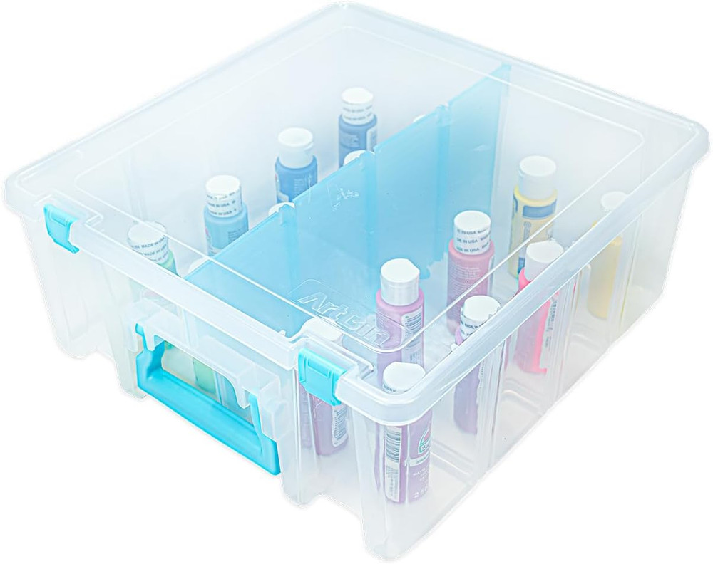 Super Satchel Double Deep Compartment Box - Art Storage with 8 Removable Compart
