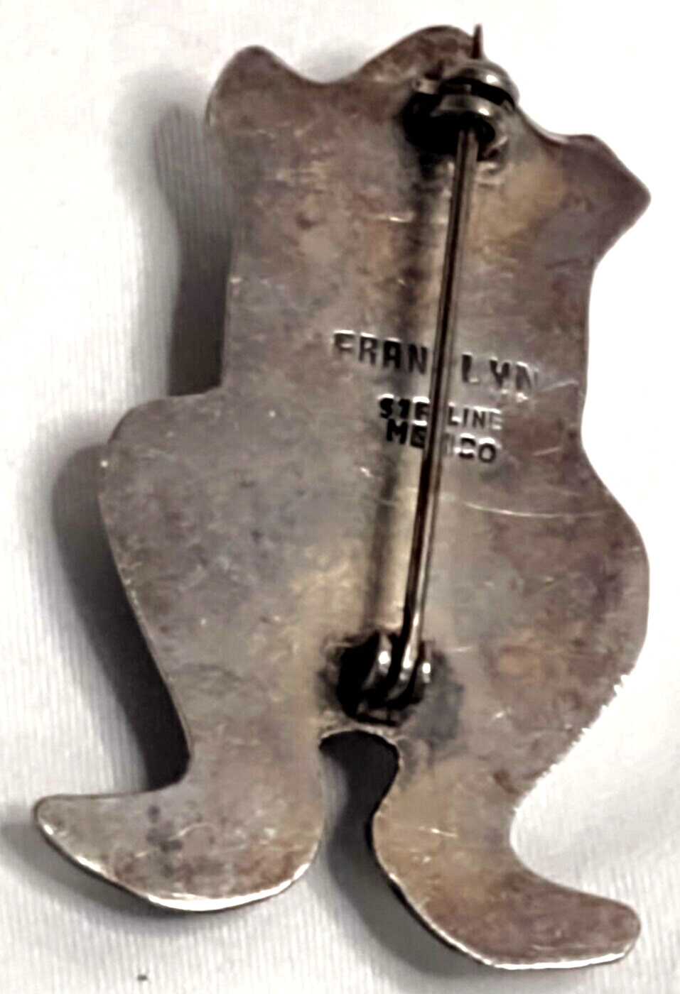 Brooch Frog Shaped VTG 1 7/8" Sterling Silver .925 Mexico Marked Franklyn