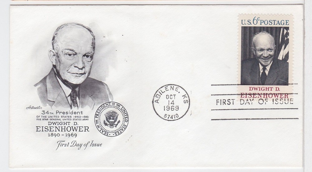 TurtlesTradingPost- Dwight D. Eisenhower 1969 #1383 FDC Artmaster Cachet