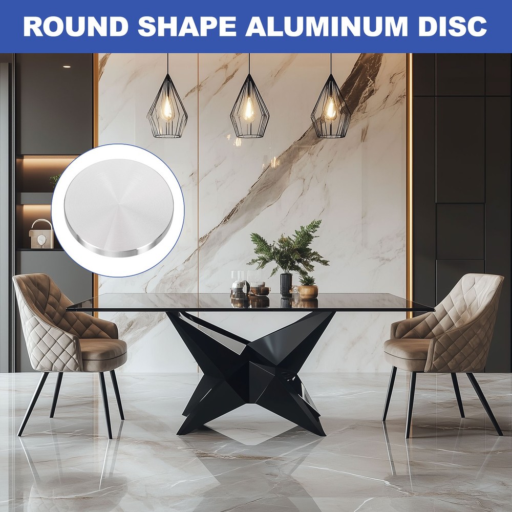 2pcs M8 Thread 50mm Diameter Round Shape Aluminum Disc Hardware, Silver