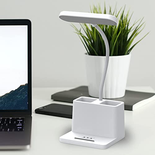 Rechargeable Small Desk Lamp for Home Office Bedroom, Study Table Light White